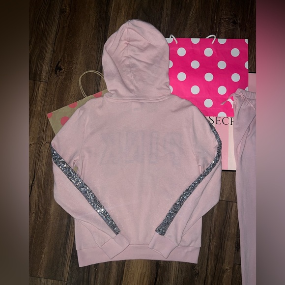 VS PINK Size SMALL RARE HTF Baby Pink Mega Bling Set. - Picture 13 of 16